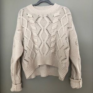 Ivory Knit Crop Sweater